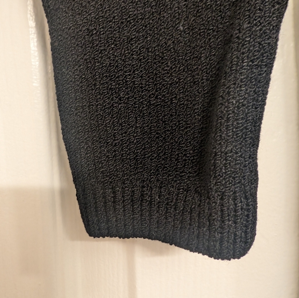 VTG St John Sleeved Black V Neck Long Sleeve Knit Pencil Dress USA Made 4 Satin - Picture 5 of 8